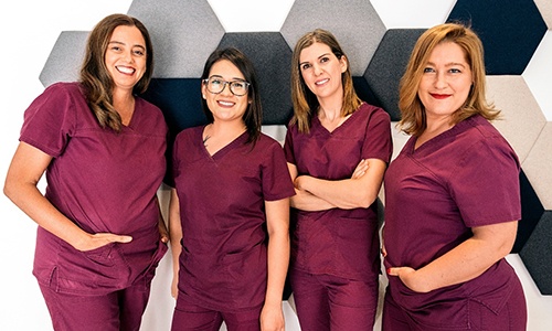 Dental team smiling